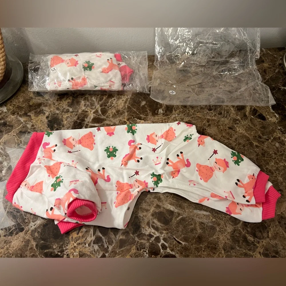 Weenie Warmers Princess Unicorn PJs feature happy little unicorns white & Pink